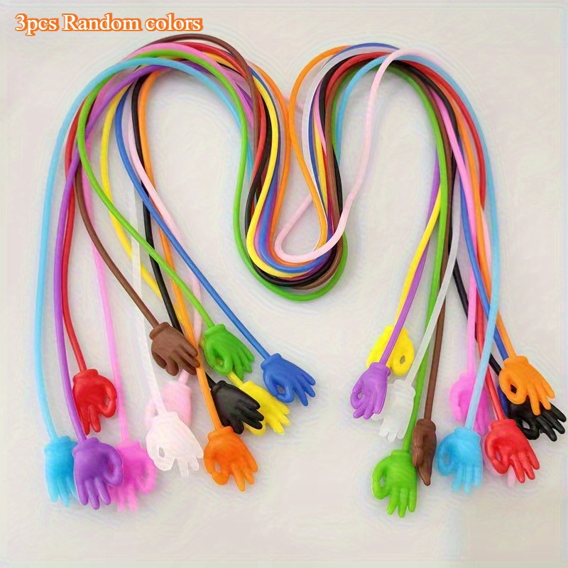 1/2/3pcs Colorful Eyeglass Retainers (random Colors), Non-slip Elastic Strap, Casual Themed Chain Clips For Glasses, Durable & Comfortable Accessories