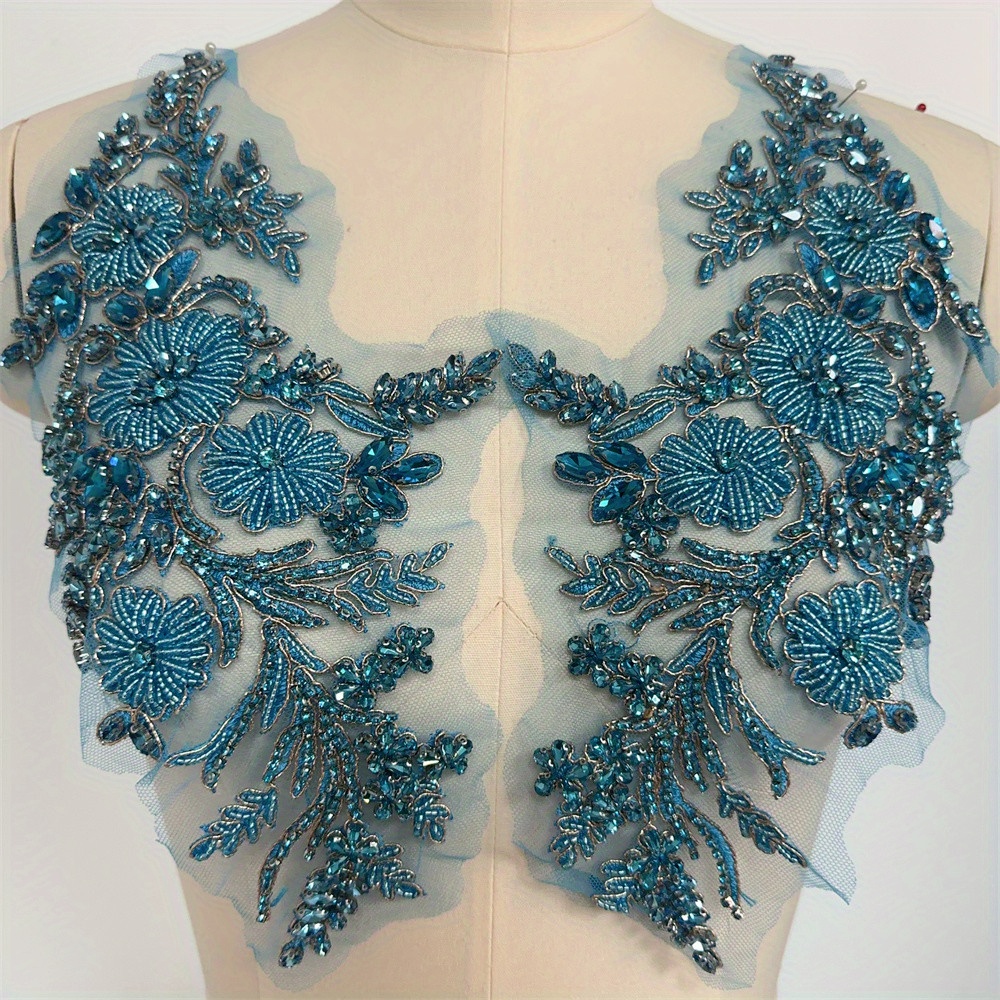 crystal beading patterns for dresses SALE! Crystal Beaded Rhinestone Dress Bodice Applique, BRD-02 – Hai Trim &  Feathers main image 1
