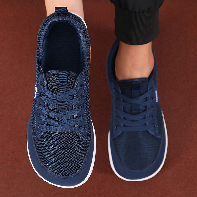 TEMU Men' Wide Last Outdoor Sports Shoes, Solid Color Comfortable Barefoot Mesh Casual Shoes, Breathable And Lightweight Walking And Running Shoes,