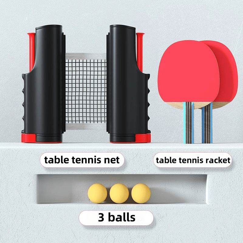 TEMU Table Tennis, Table Tennis Racket, Table Tennis Indoor/outdoor Net, Adjustable And Retractable Table Tennis Net Set, Quick Setup, Black Mesh,