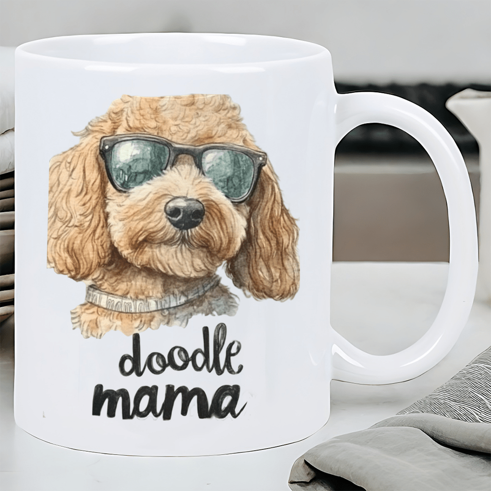 TEMU 1pc, 11 Ounces, Trendy Doodle Mug, Ceramic Tea Cup, Perfect Birthday Present For Goldendoodle Enthusiasts, Dog Moms. Insulated, Versatile,