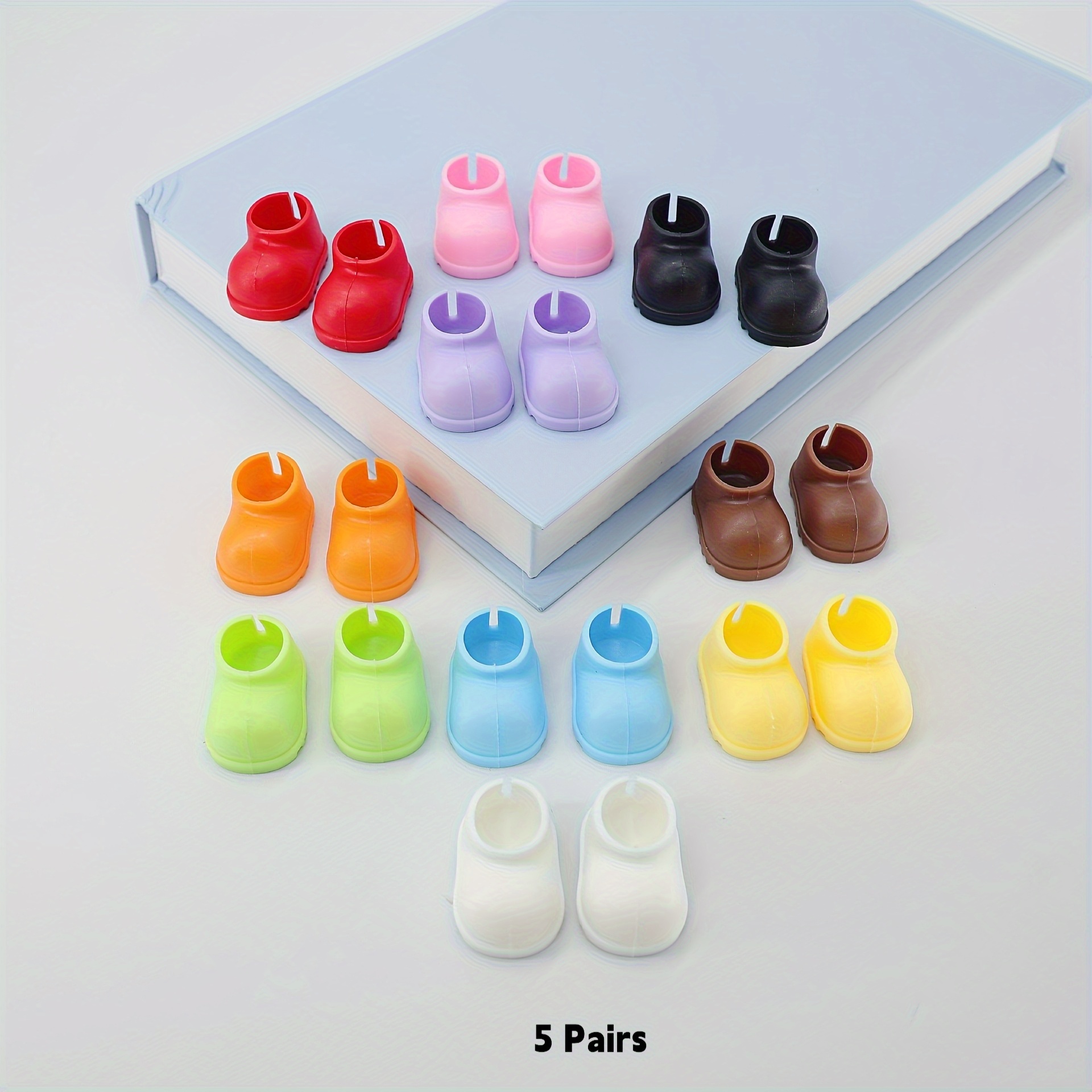 Image of 5 Pairs Set Of Fashionable Colorful Shoes For 6.69-inch Dolls, For 17cm Doll And Other Dolls, Very Comfortable And Cute Accessories For Play