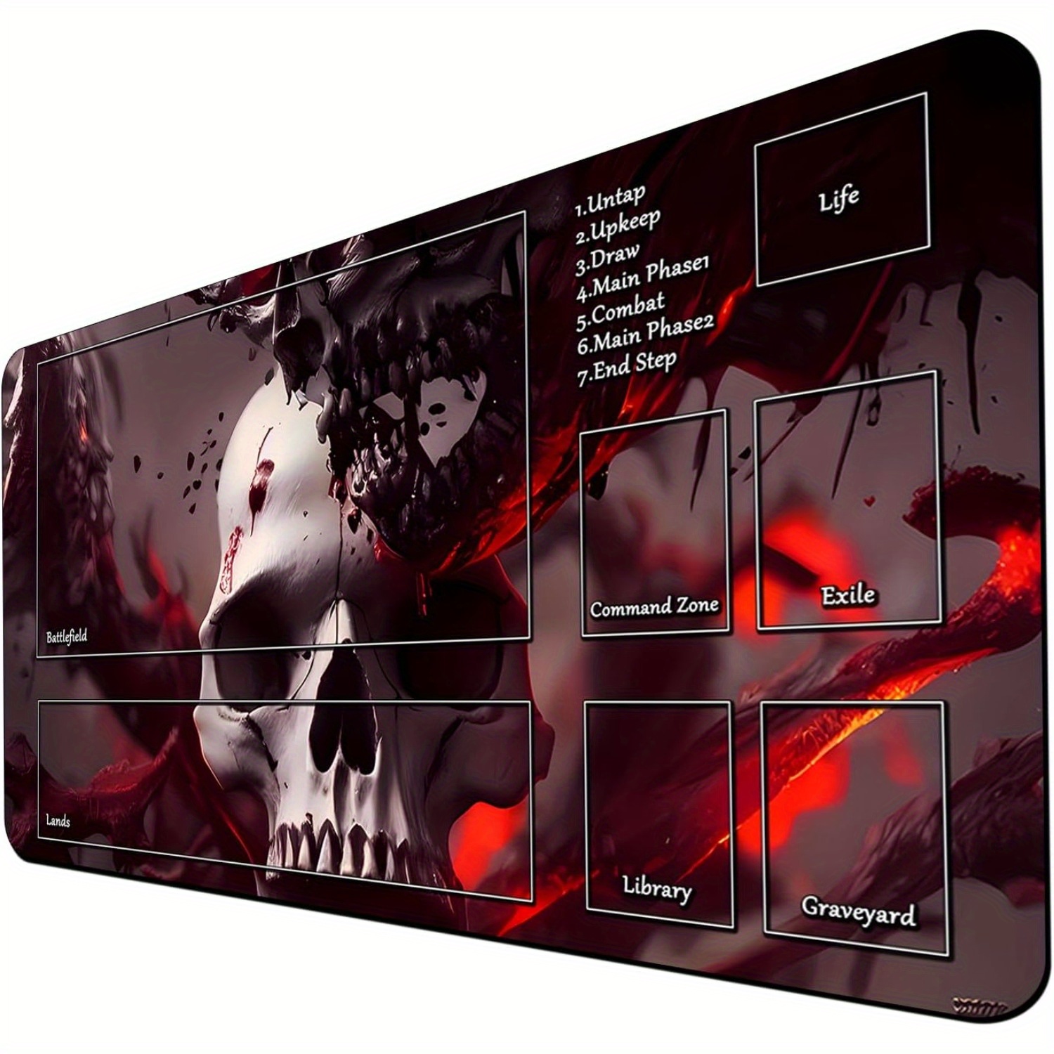 Tapis De Jeu MTG/TCG 61x35,6 Cm - Surface Lisse, Fond Antidérapant - Avec Sac De Rangement - Design Arbre De Vie