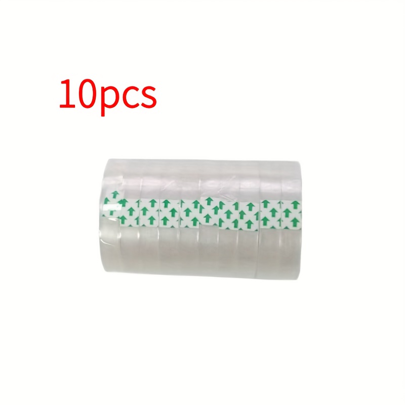 TEMU 10 Rouleaux de Ruban Adhésif Transparent Super Résistant - Largeur 0.8Cm (0.32Pouces), Idéal pour Emballage Cadeaux, Bureau, Loisirs Créatifs,