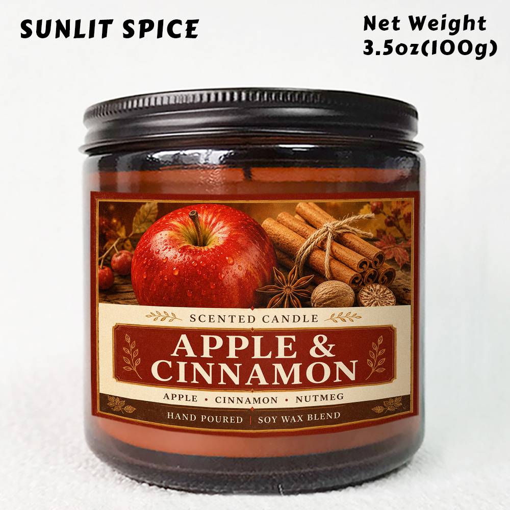 TEMU 5.3oz/3.5oz Scented Glass Jar Candle And Cinnamon Nutmeg Maple Leaf Decor Decoration Gift For Women Her Fruity Harvest Collectors Thanksgiving