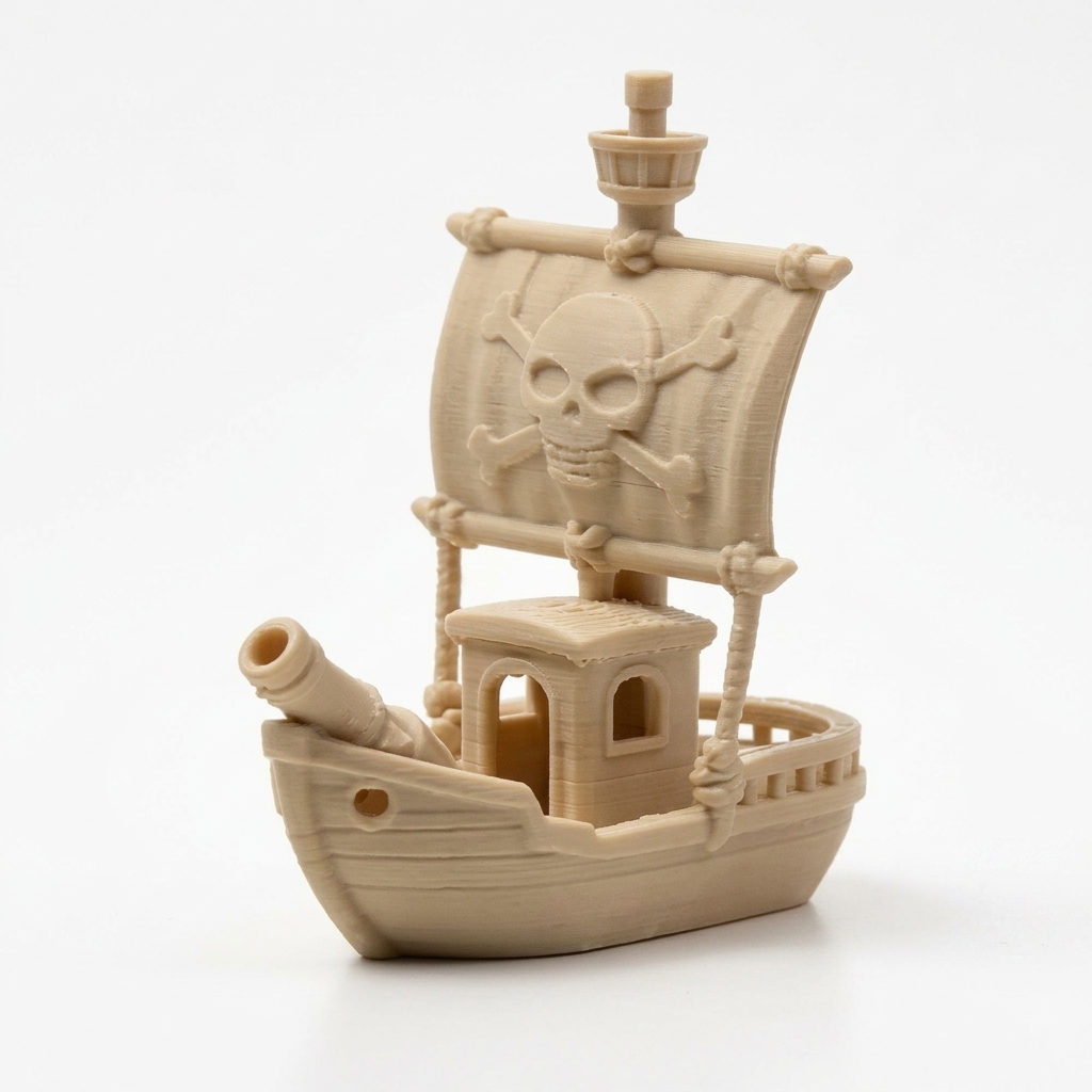 TEMU 3d-printed Pirate Ship Figurine, Skeleton Sailboat Model Statue, Ornament, Nautical-themed Decor In Your Home Or Office