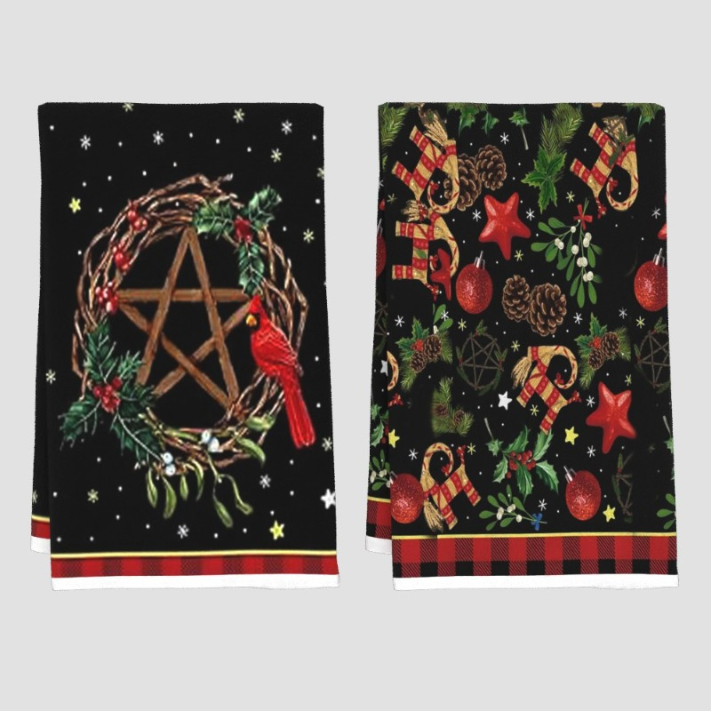 

2pcs Polyester Kitchen Towels 18x26" - Modern, Decorative Hand Towels With Creative Patterns For Home & Bathroom - Car Cleaning & Gifts