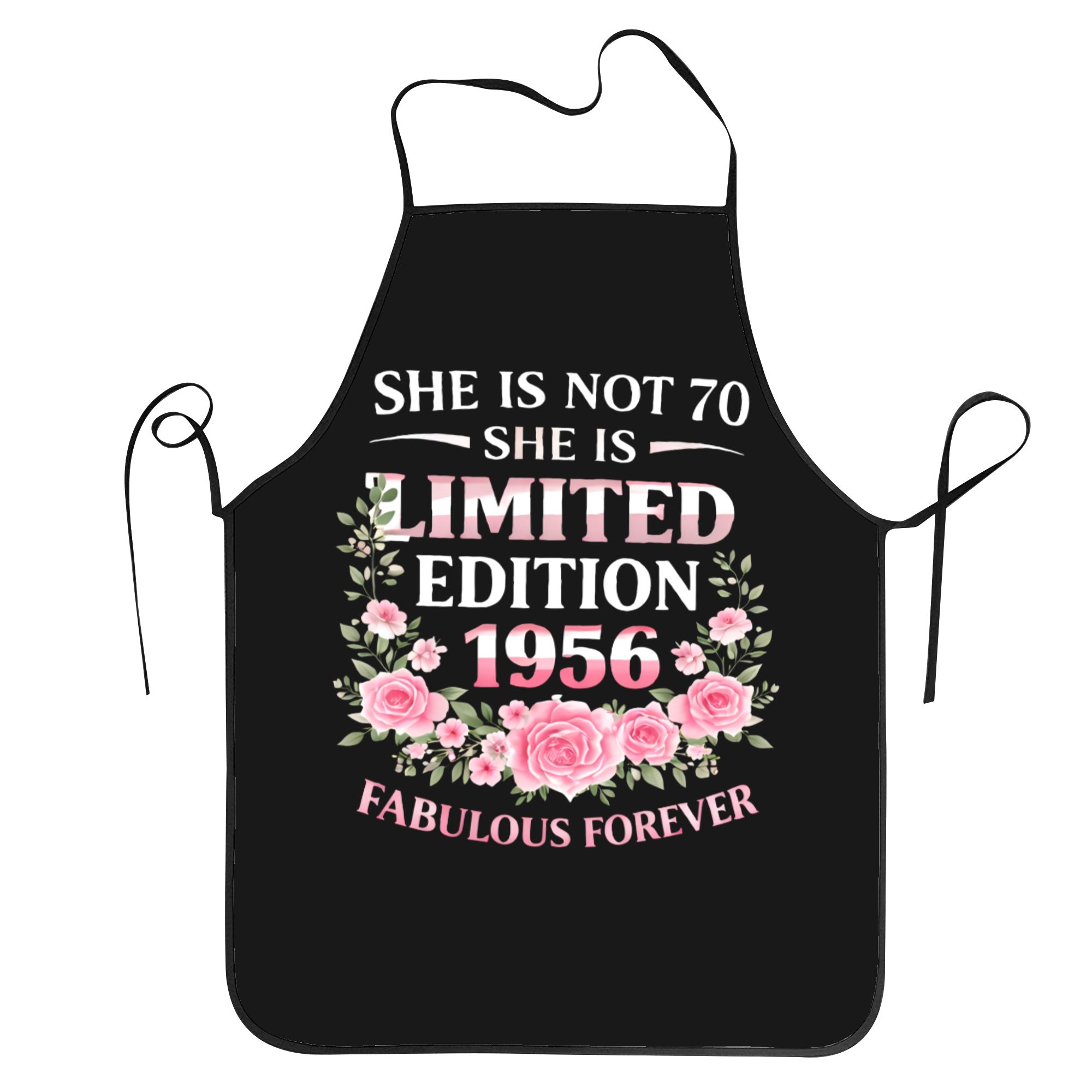 TEMU Not 70 Edition 1956 Fabulous Apron For Men Women Unisex Adjustable Aprons For Cooking Kitchen Bbq Garden Gift Pattern Comfortable 1pc