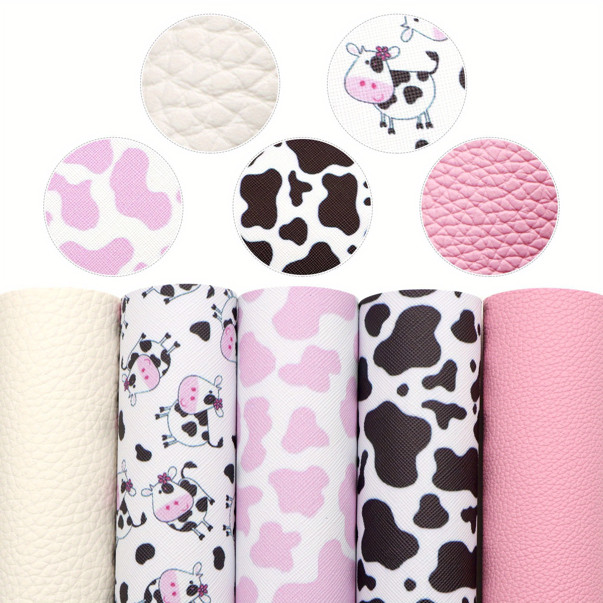 TEMU 5pcs/set Cow Faux Synthetic Leather 7.7*12.9inch Fabric Sheets For Diy Bows, Waist Belt, Earrings, Handbag, Phone Case, Pencil Case, Shoes Bags