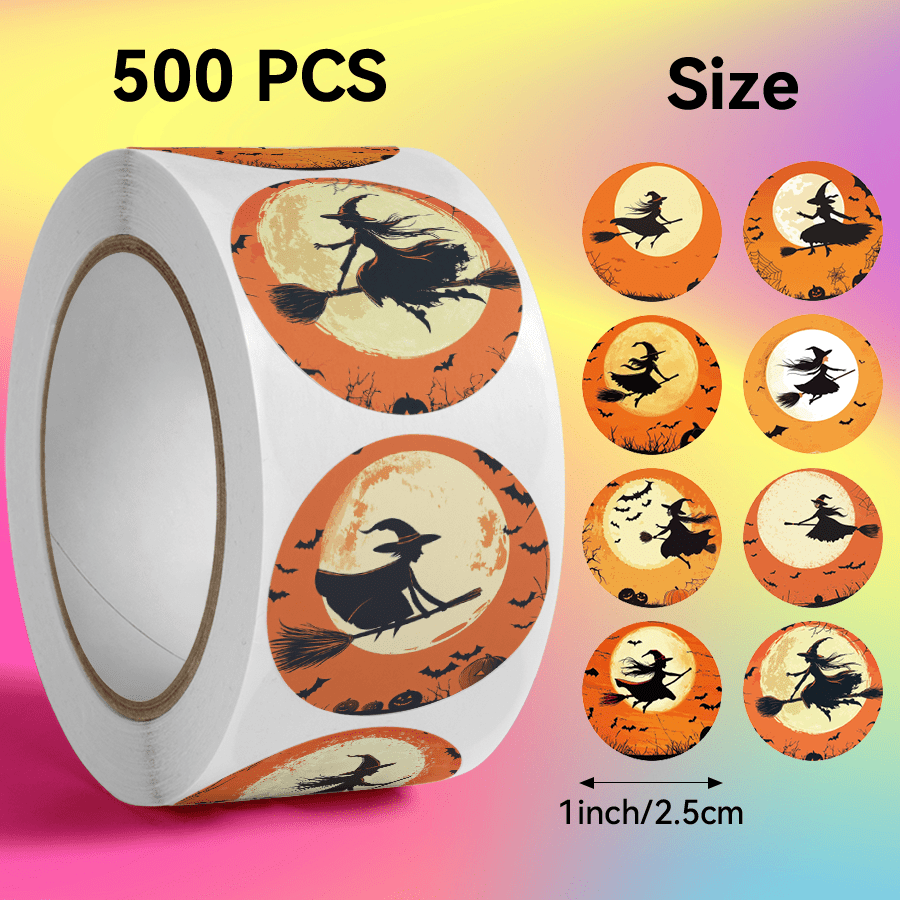 500pcs/roll Round Self-adhesive Sealing Labels, 10 Styles Of Full Priestess Patterns, Christmas Gift Box Envelope Sealing, Photo Album Storage Jar Handmade Decoration. For Adults 14 Years And Above