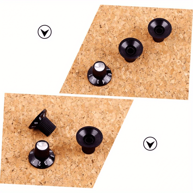 Black Aluminum Guitar Amplifier Potentiometer Knob - Durable Volume & Tone Control Knob with Smooth 360° Rotation for Electric Guitars, Non-Electric Instruments - Guitar Accessories