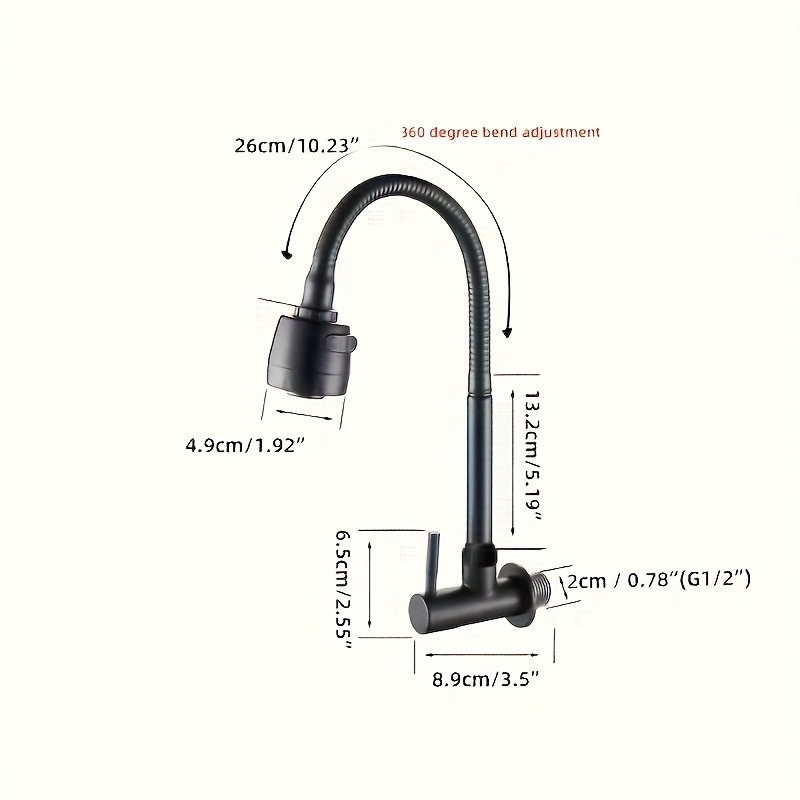 imagen del artículo grifo de cocina de acero inoxidable   resistencia |   giratorio 360°, rociador ajustable, diseño moderno, componentes de conexión rápida,   instalación, para uso doméstico y comercial