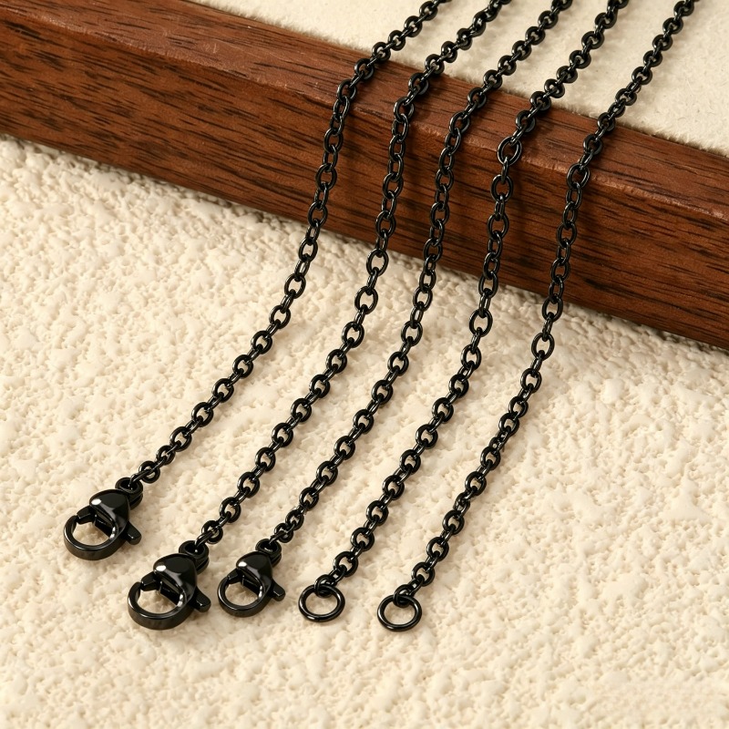5pc Unisex Minimalist Black Cross Chain Necklace Set