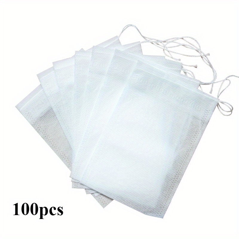 TEMU 100 Tea Bags With Pumping Lines, Tea Bags, Traditional Chinese Medicine Bags, Non-woven Seasoning Soup Slag Bags