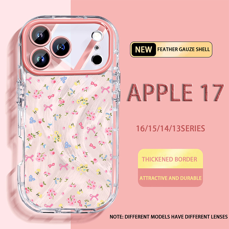 item picture phone case fashionable and trendy beautiful floral and bow pattern high quality puff wind feather yarn phone case suitable for iphone x 11 12 13   plus pro   providing anti drop anti scratch