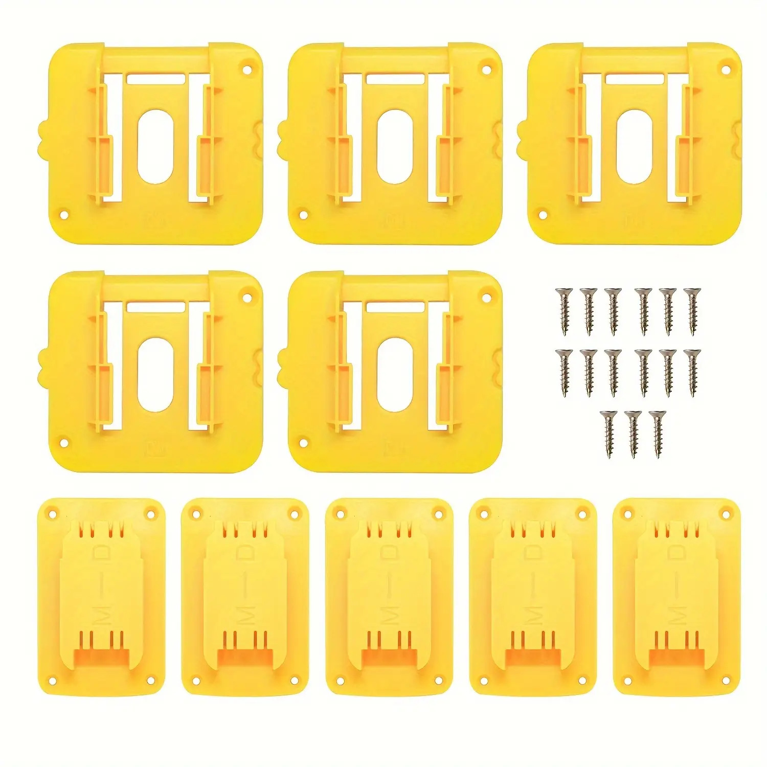 TEMU Tool Mount And Battery Holder Set For 20v Drill Tools, 5- Mount Storage, Sturdy Plastic, No Power Or Battery, Screw Mount Design, Combination