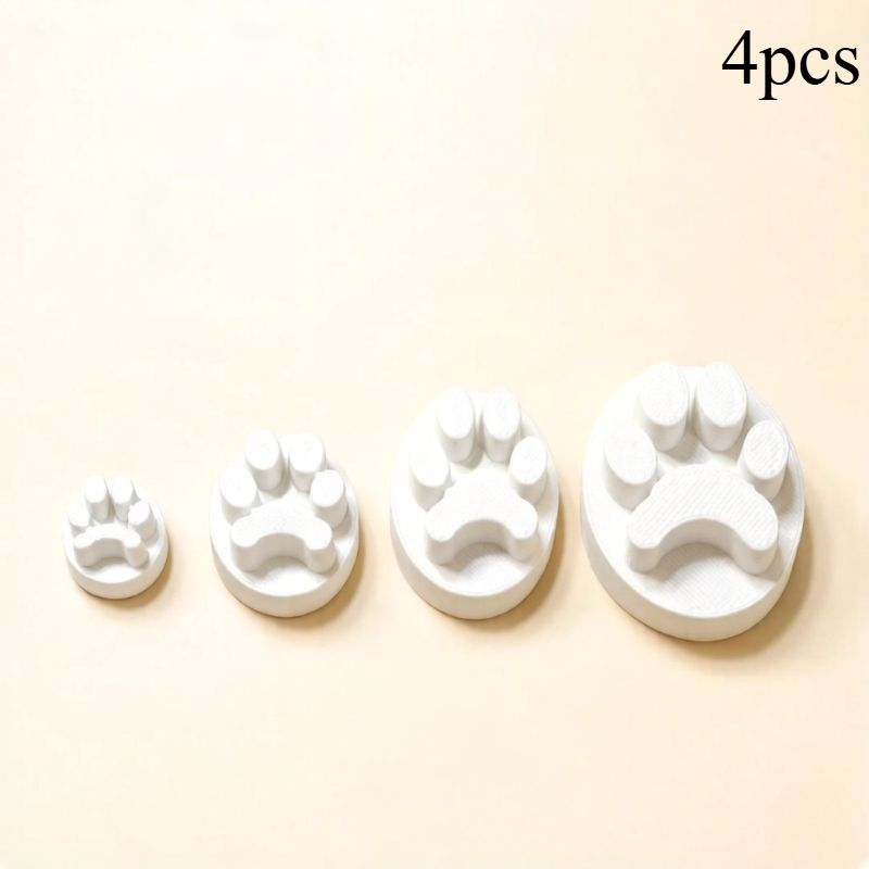 TEMU 4pcs Dog Paw Clay Stamp Set, Soft Pottery Carving Mold, Including Multiple Sizes Of Dog Paws, Suitable For Pottery Crafting