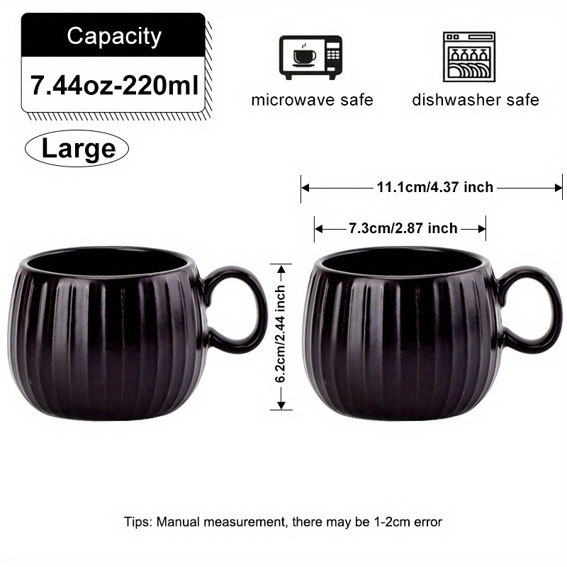 2 matte sesame glaze ceramic mugs striped - Temu Oman