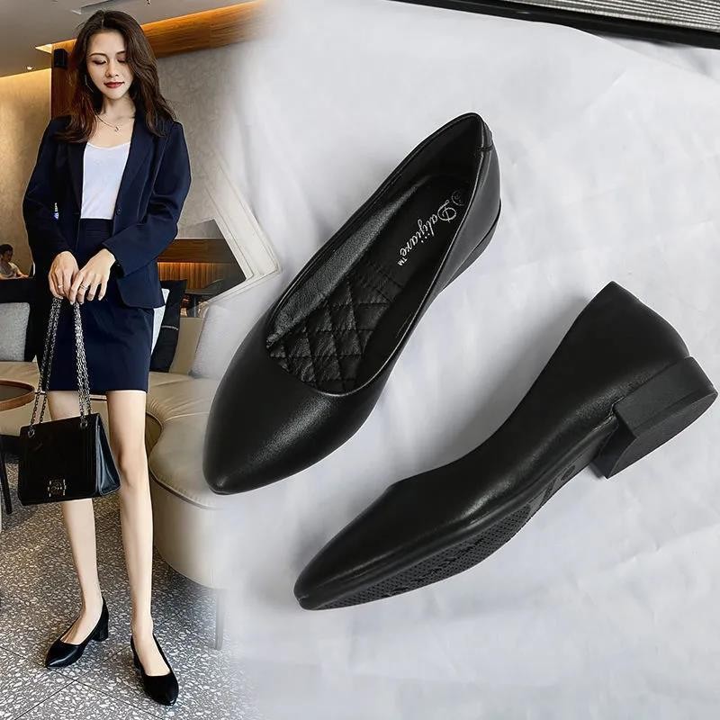 princess polly baby blue dress Narrow Black Flats - Free Shipping main image 0
