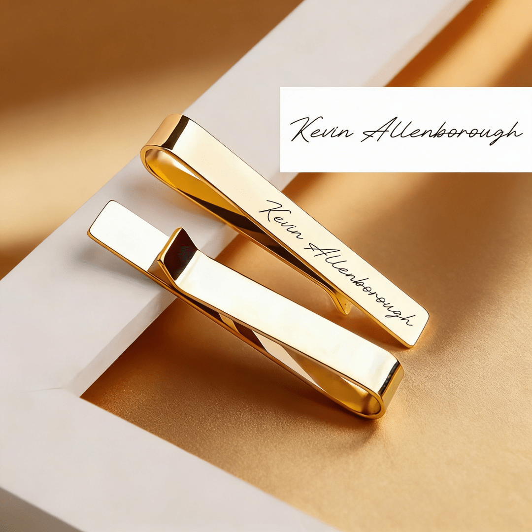 TEMU 1 Gepersonaliseerde Heren Stainless Steel Dash Clip - Aanpasbaar met Naam/Bericht, Eenvoudig en Elegant Accessoire voor Bruiloften en Formele
