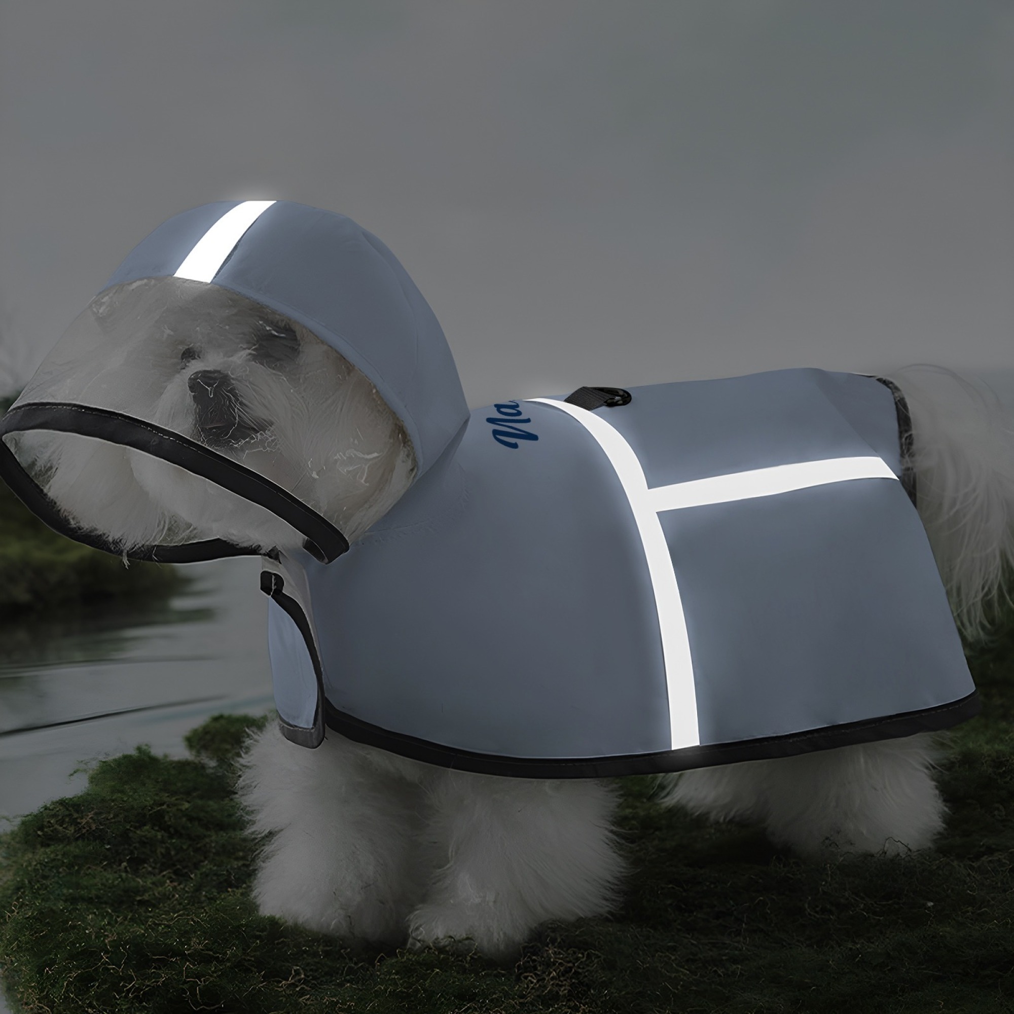 Customizable Pet Raincoat with Reflective Stripes