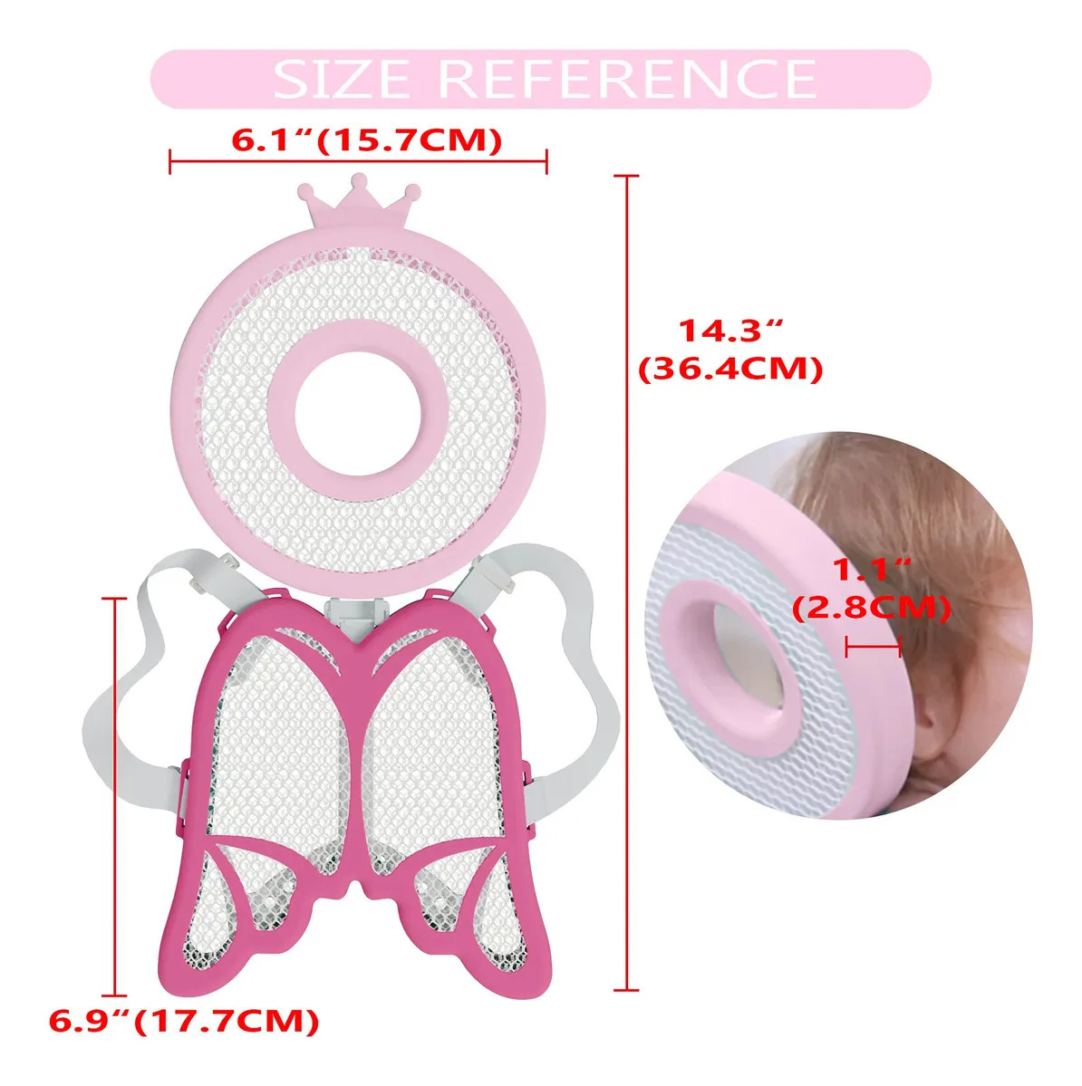 1pc baby head protection pad anti fall baby pillow a   universal head safety   and breathable with adjustable backpack   perfect gift   for 10 different occasions Product details 5