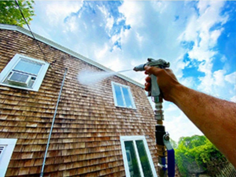 adjustable pressure washer long range nozzle kit 4 4 5 gpm spraying to 40ft for safe high place cleaning 15ft hose shut off filter reducing details 4