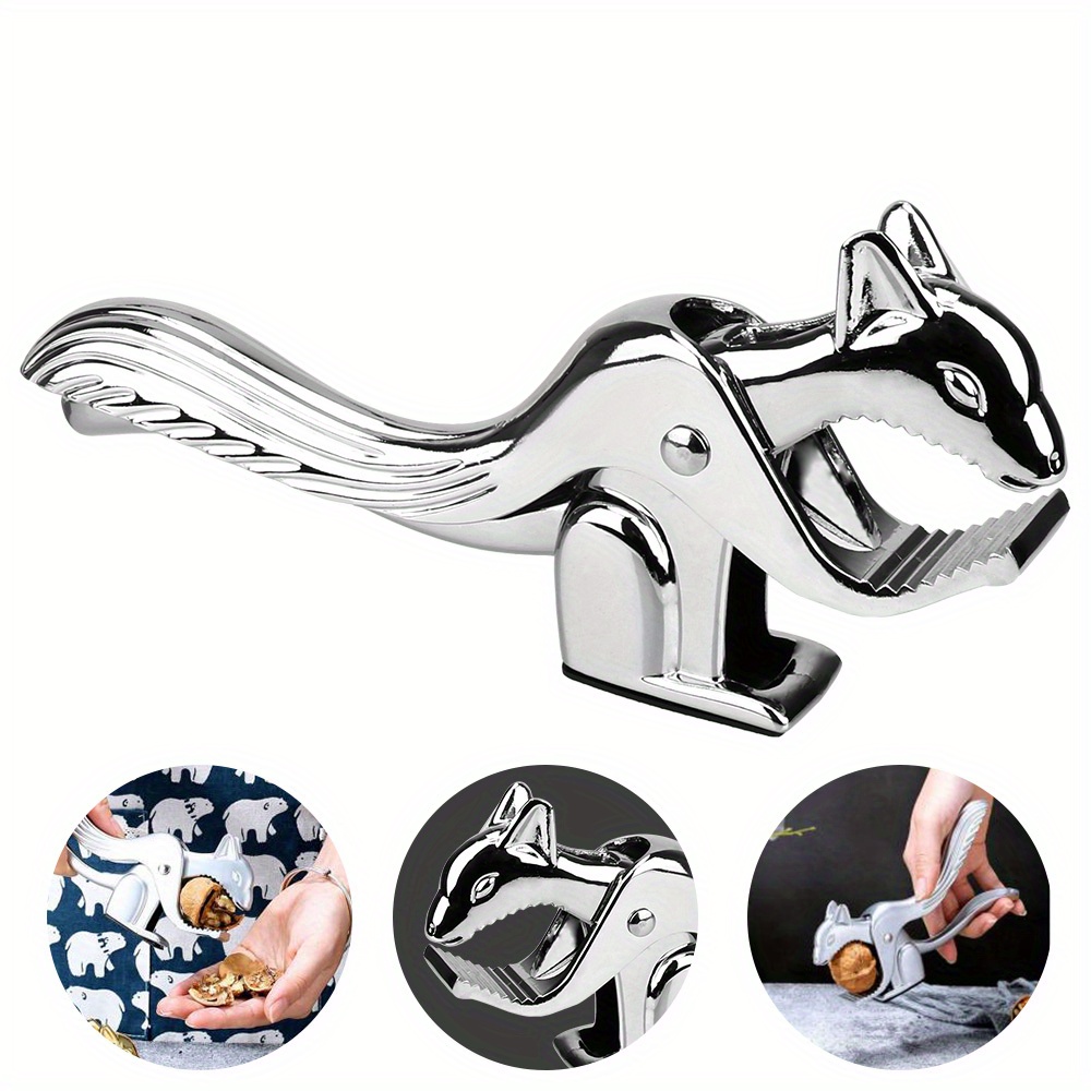 

1pc Squirrel Design Metal Nutcracker, Multi-functional Zinc Alloy Pliers For Shelling , , , - Kitchen Tool