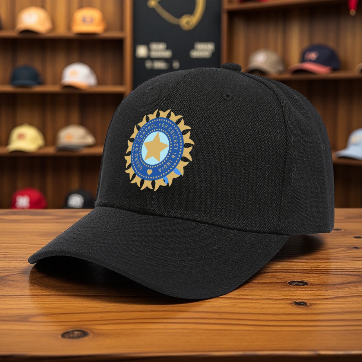 1pc Indian Cricket Team Official Logo Hat - Lightweight     with   Closure,   Six-  & Bows - Cricket Fan Gift for Men, Women, Boys, Girls - Fishing, Hiking, Sports Events -   in Black, Yellow, Blue, Red, Green, Brown, Grey, Pink, Orange, White - Durable Casual Sports Cap