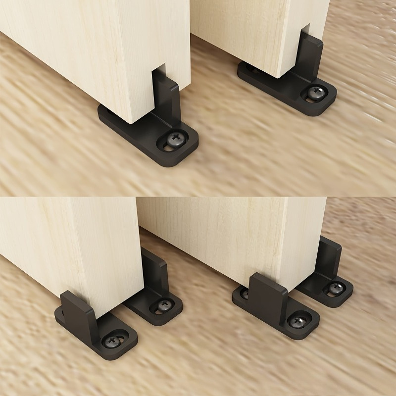 a pair of 2 pom door slide rail stoppers positioning switches with 4 sets of mounting screws adjustable angle   pom material suitable for barn doors sliding doors wardrobes commercial and residential use sturdy design