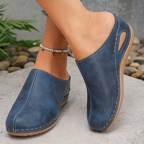 2026 new womens thick soled sandals backless slip with arch support comfortable orthopedic casual slippers suitable for daily indoor and outdoor wear women shoes