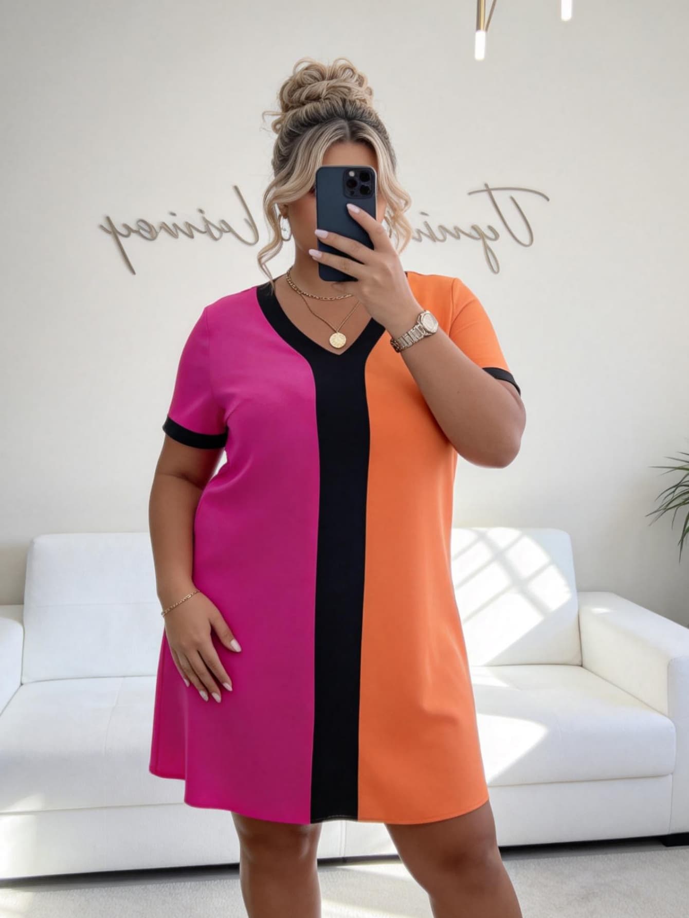 casual shift dresses for older ladies NWT $260 Adrianna Papell chunky_necklace Midi dress Please allow little color Size:6-XXS