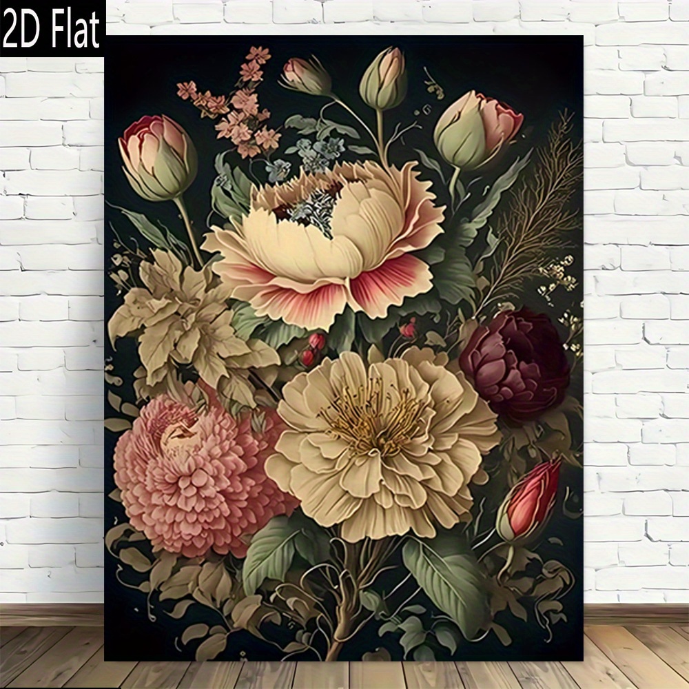 TEMU 2d Flat, 1pc, Vintage Decorative Wall Art Frameless Canvas Wall Art Modern Vintage Design, High Quality Printed Poster, Office Decor, 2d Flat