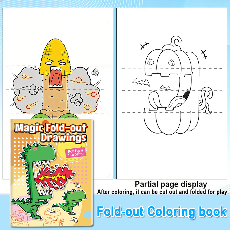 Image of -out Coloring Book | Pull For A Surprise~surprise Kids Drawing Toy, Surprise Foldable Coloring Page, Fun Toy For Kids, Drawing Toy With , Graffiti Book, Easter Drawing Book, Spring Coloring Pages