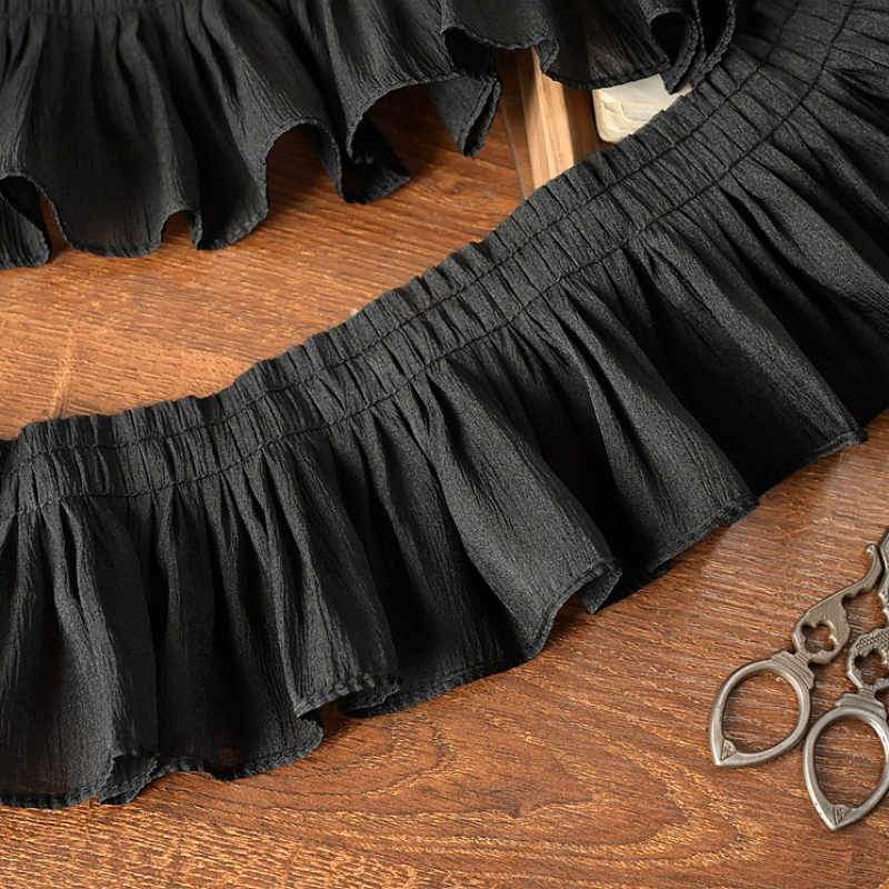 TEMU 1 Yard Wide 10cm Thickened Good Quality Chiffon Accordion Lace Trim Fabric Pleated Hem Dress Edge Decoration