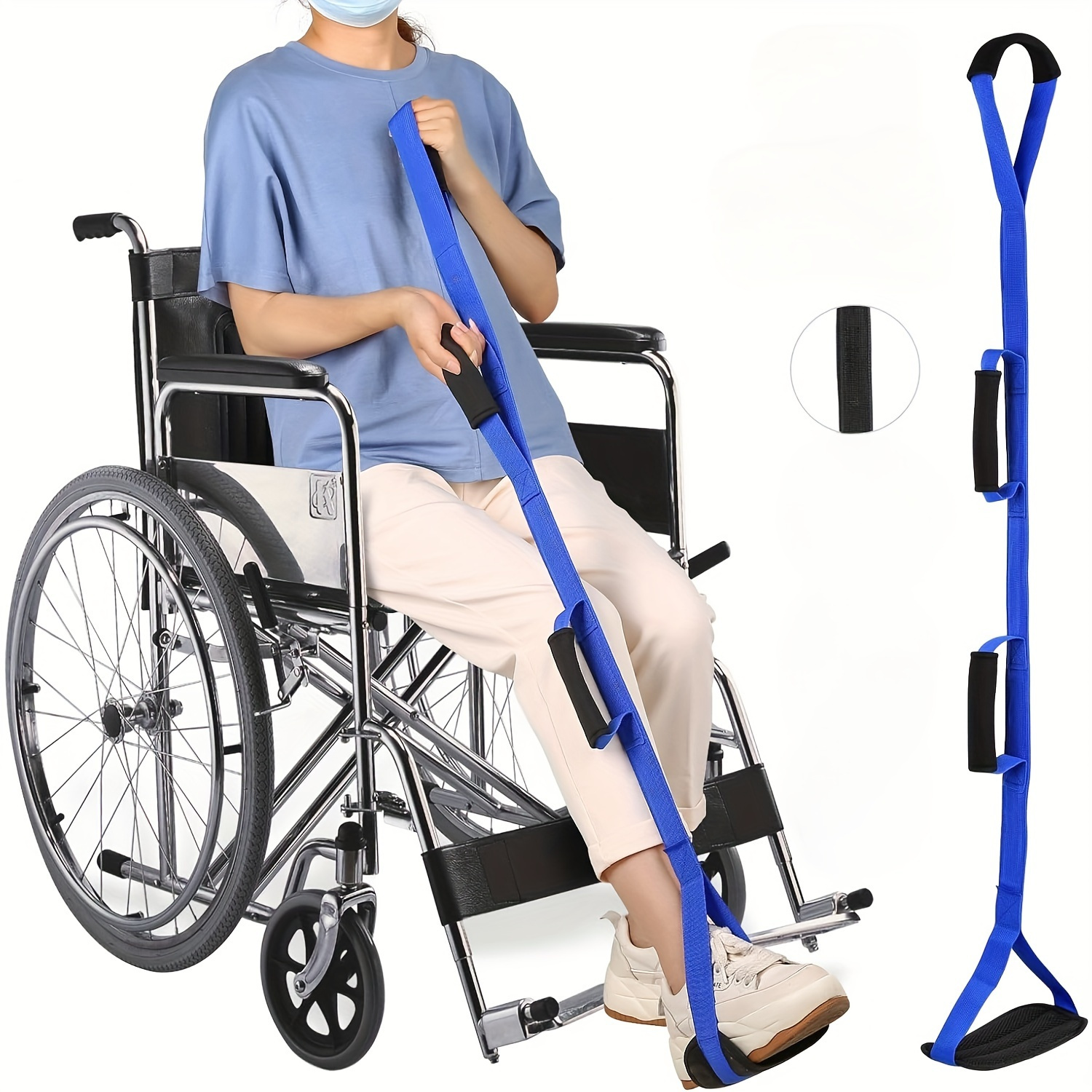 [Long Leg Lifter] 39inch Long Leg Lifter with Padded Handle and Foot Ring | Rigid Leg Lifter, Mobility Aid Foot Lifter | Easy Bed and Car Access