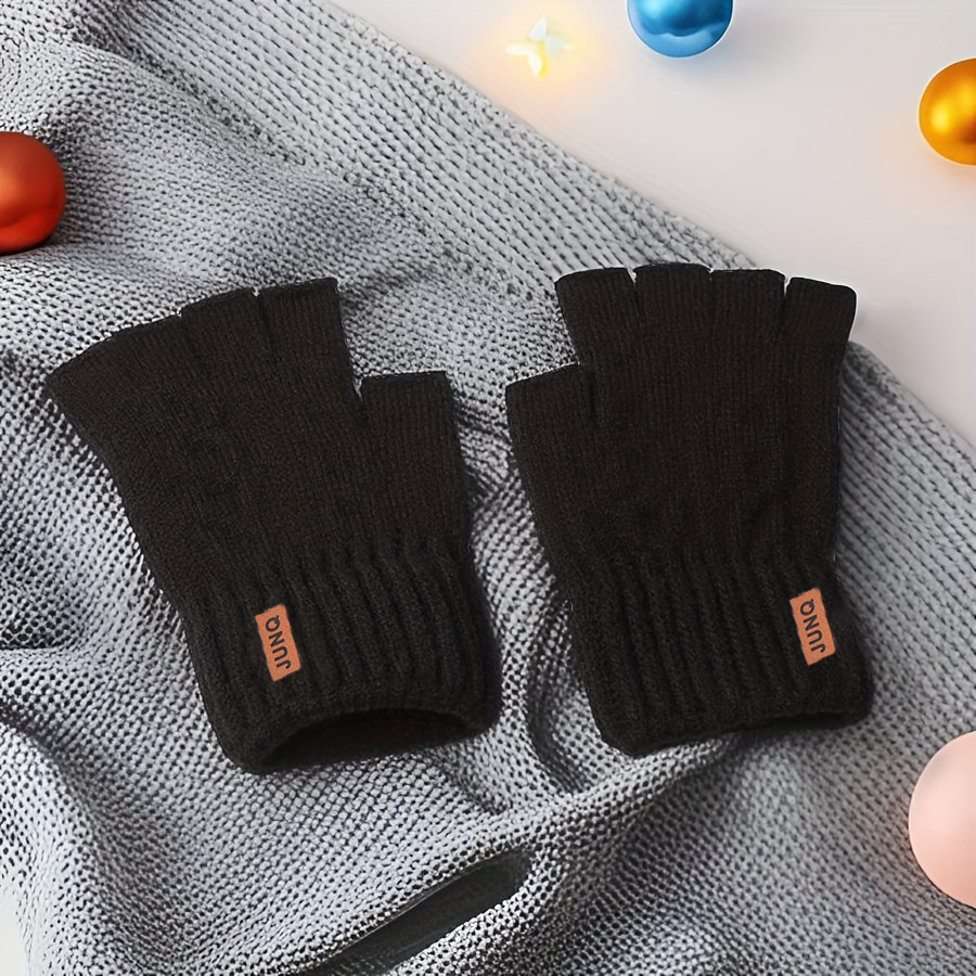 TEMU 1 Pair Autumn Winter Open-toe Gloves - Suitable For Gifting - For Fall And Winter