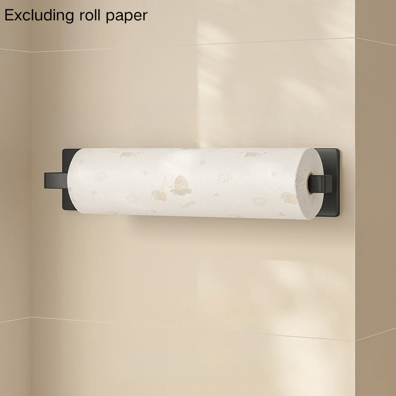 TEMU 1pc Wall-mounted Paper Towel Holder, No Drilling Required, Space-saving, Strong Adhesive, Stable Load-bearing, , Suitable For Kitchen, Bathroom,