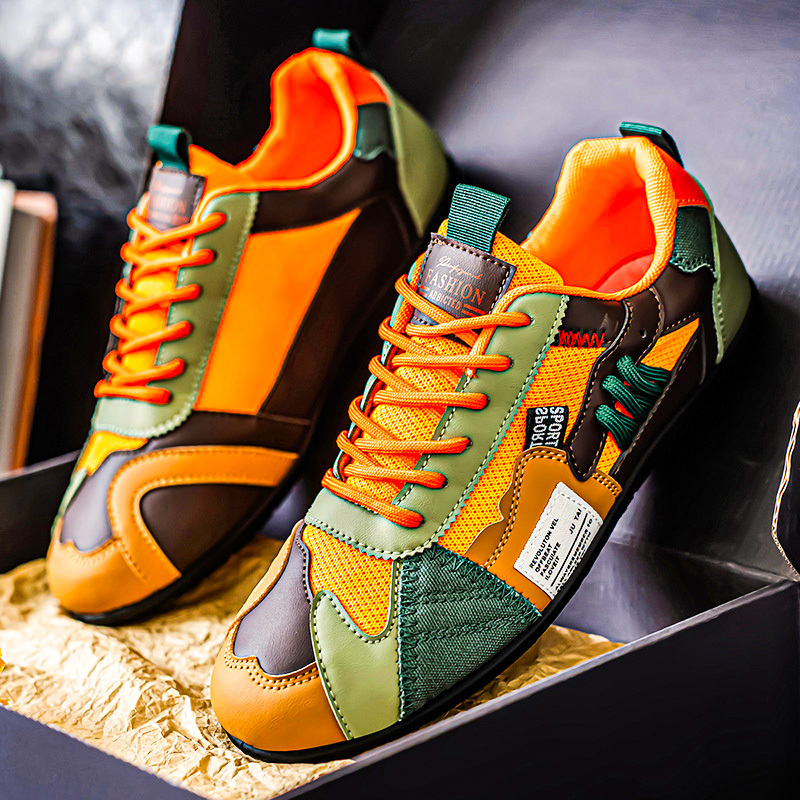 Tenis ligeros y transpirables para hombre zhenyuezu, de caña baja con cordones y suela antideslizante de PVC, diseño en bloques de colores vibrantes, ideales para senderismo, uso diario y estilo urbano casual, regalo de Navidad duradero y elegante