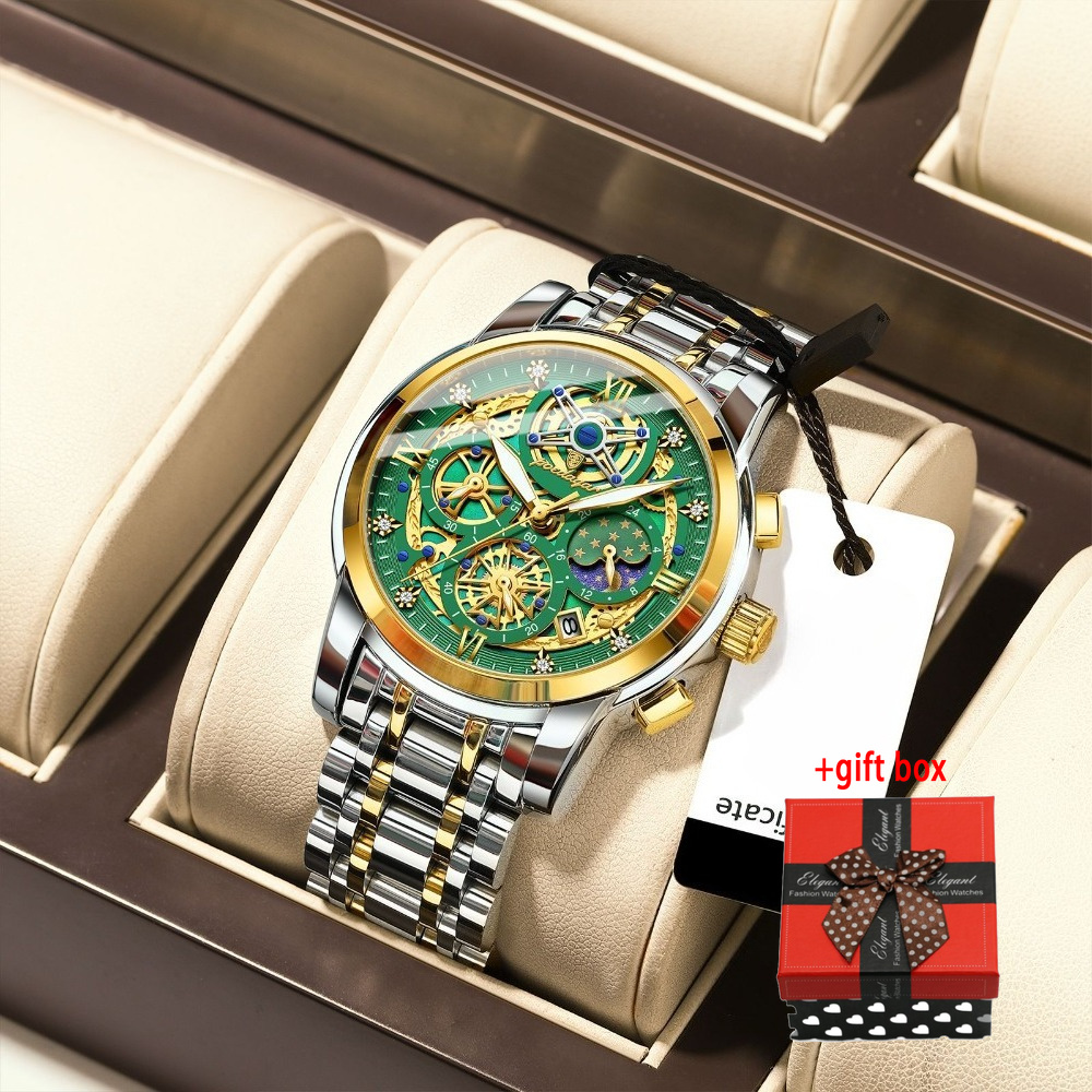 Image of Fashion Men's Hollow-out Watch, Roman , Date Window Display, Luminous Hands, Back-to- For College Students, Daily Commuting, Travel And Casual Wristwatch, Watch Gift For Christmas And Valentine's Day