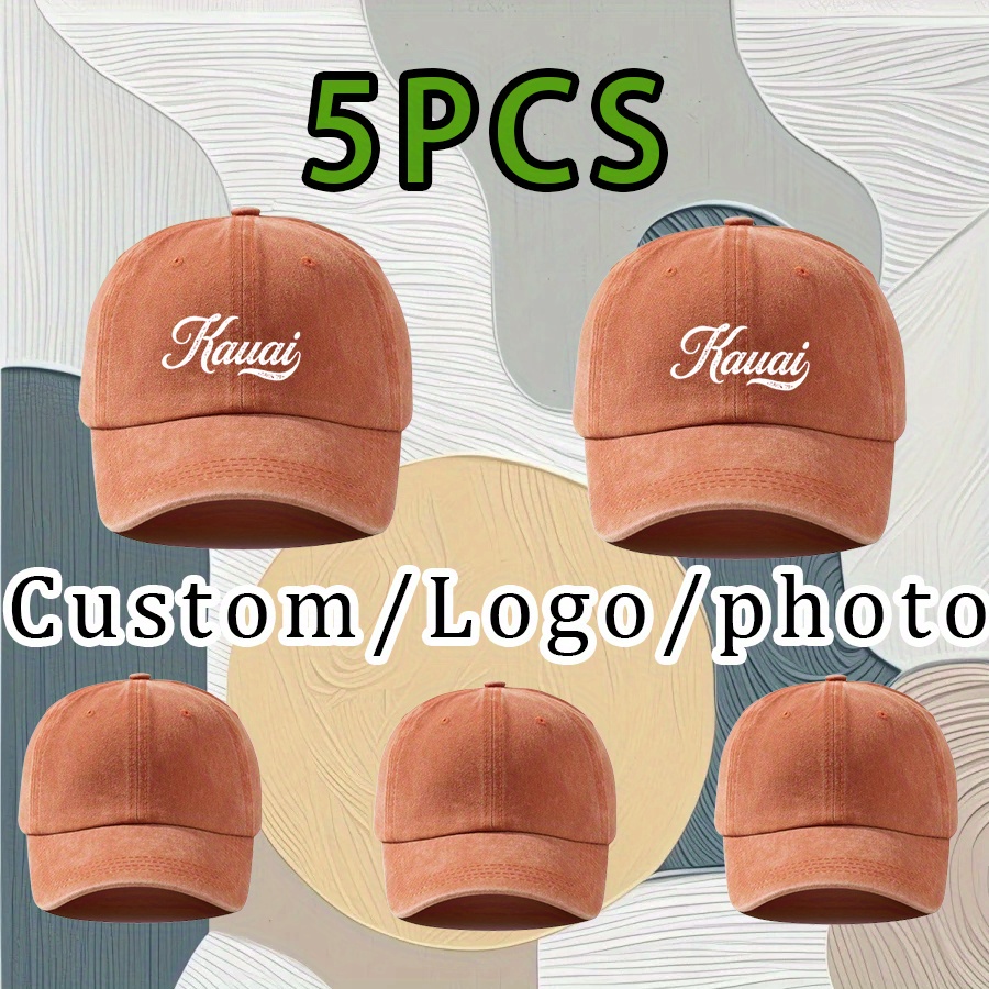 5 Customizable DIY Printed Washable Baseball Caps