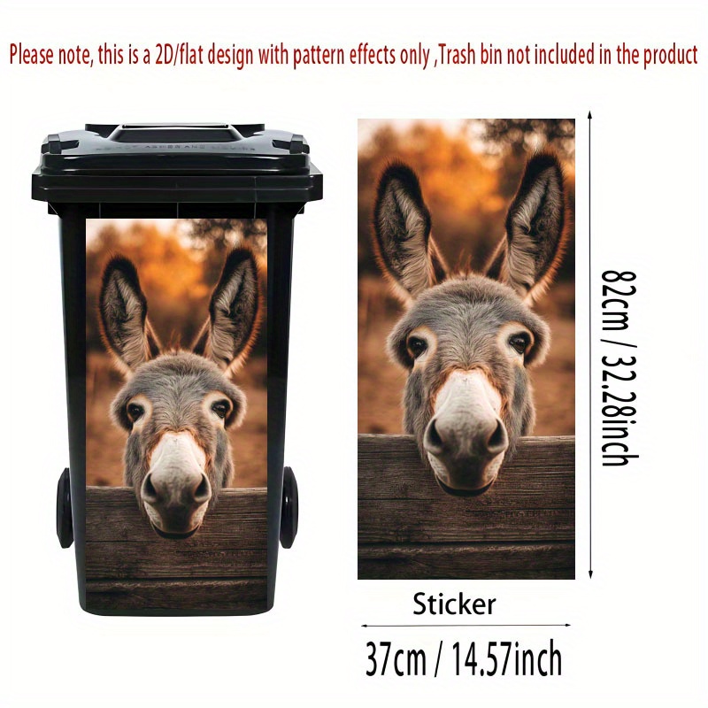 2d Flat Printing' 1pc Trash Can Sticker 37x82cm Design Self-adhesive Wall Decoration For Kitchen Waste Bins (suitable For Garbage Cans, Walls, Home Decor)