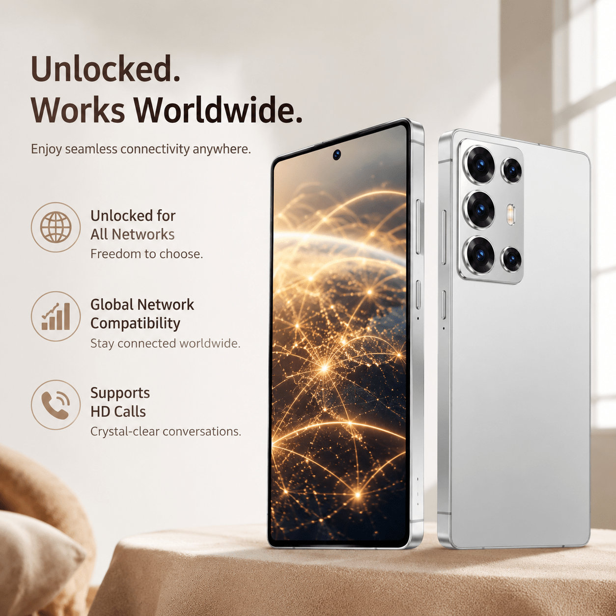 sim free unlocked smartphone 6 8 hd ultra clear display 4 64gb   fingerprint recognition complete package delivery backup   Product details 2