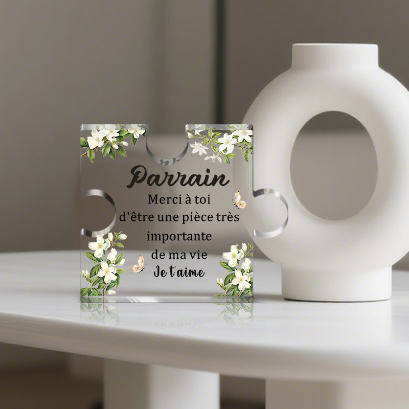 TEMU bureau plat 2D, style français, centre de table de fête de style floral | Art mural en bois de 7,87 pouces, parfait pour , à coucher, la