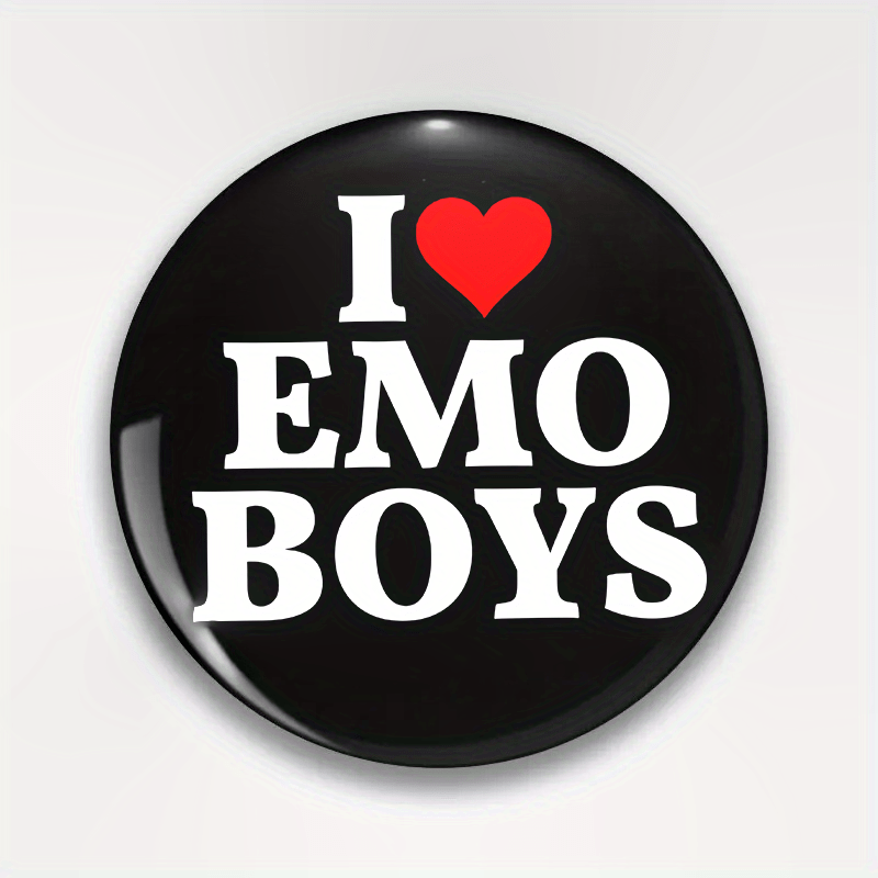 TEMU 1pc I Love Emo Men Brooch, English Funny Pin Badge For Clothing, Hats, Backpacks - Fashion Accessories For , And Colleagues Suitable For Men And