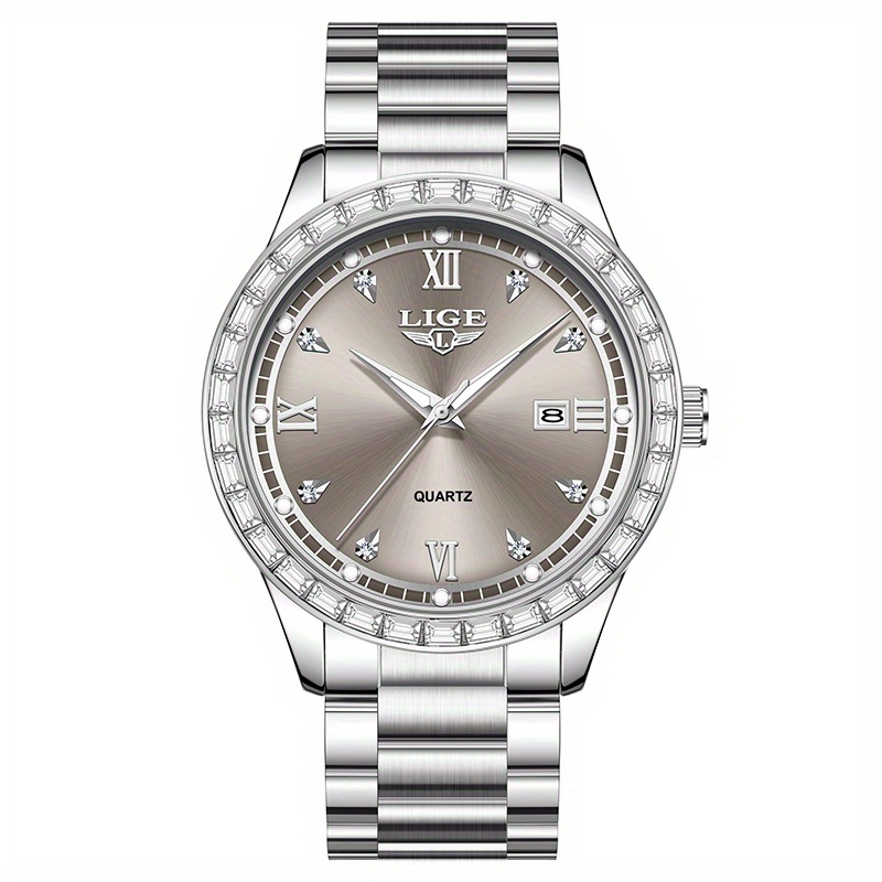 Image of Lige Men's Quartz Watch 2026 New Business Leisure Style Ladies Watches Calendar Luminous Features Roman Steel Watches Durable Male Clock Gift