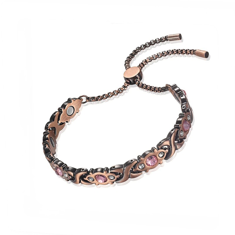 TEMU Magnetic Bracelet | Stylish Vintage Light Luxury Expandable Antique Copper Bracelet, Unique Holiday Present