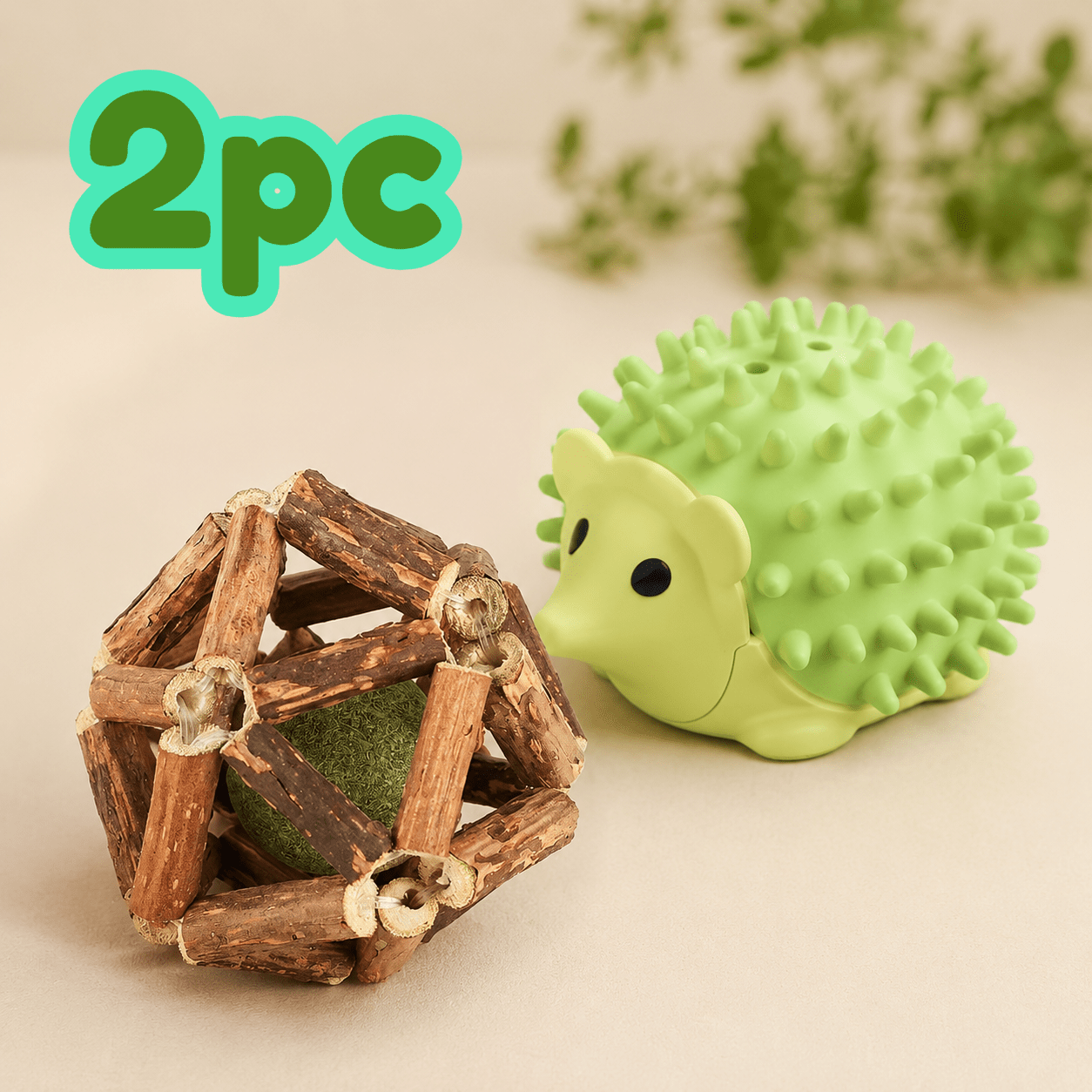 TEMU Juguetes para mascotas, paquete de 2 bolas, juguetes interactivos para masticar, mejoran de juego, adecuados para actividades en interiores y