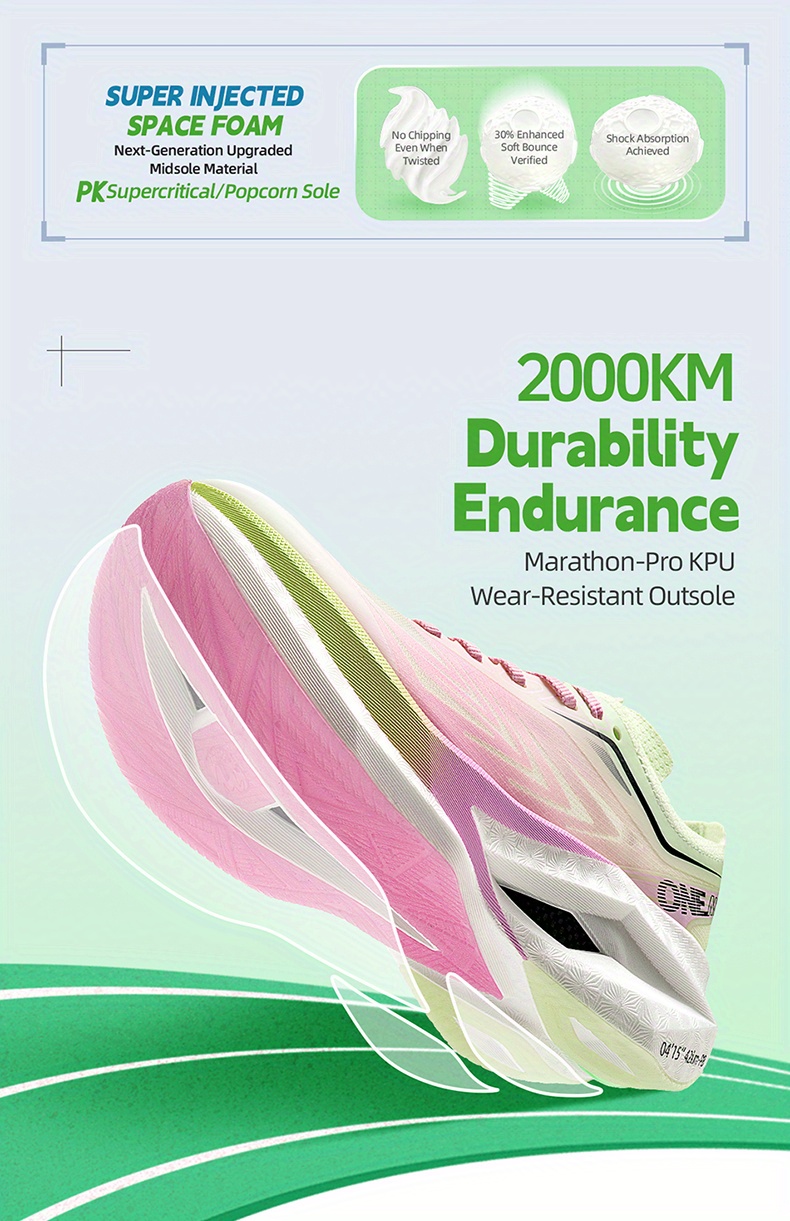 Sneakers, Lightweight Design Professional Carbon Plate Racing Running Shoes, Cushioned and Breathable, Full-sole Carbon Plate, Specialized for Marathon, Sprint, and Racing Training