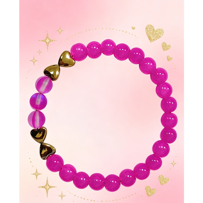 Sweet Rose-Pink Beaded Bracelet, Versatile Accessory